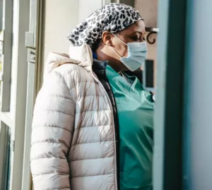 nurse mask entering hospital