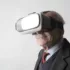 elderly surgery patient signing into virtual care with VR goggles