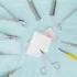 surgical tools laid out in a circle
