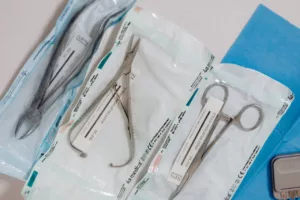 surgical tools in packaging