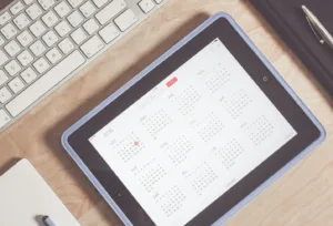 Digital surgical calendar on a tablet